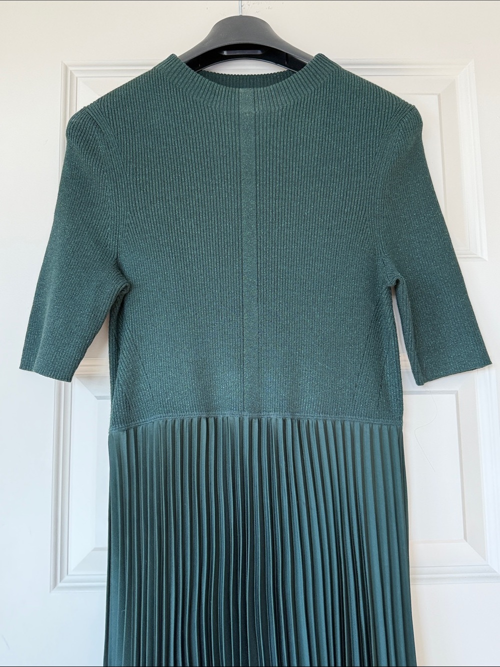 Hugo Boss Women’s Dark Green Pleated Midi Dress